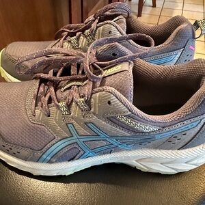 Asics Purple and Light Blue Women's Athletic Shoes